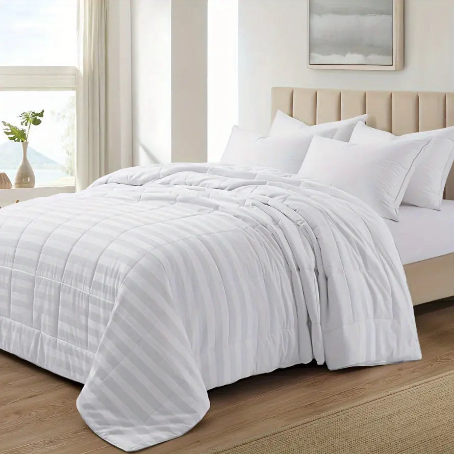 Lightweight Cooling Duvet Insert with Quilted Box Stitch & 8 Tabs for Comfortable Summer Sleep 3