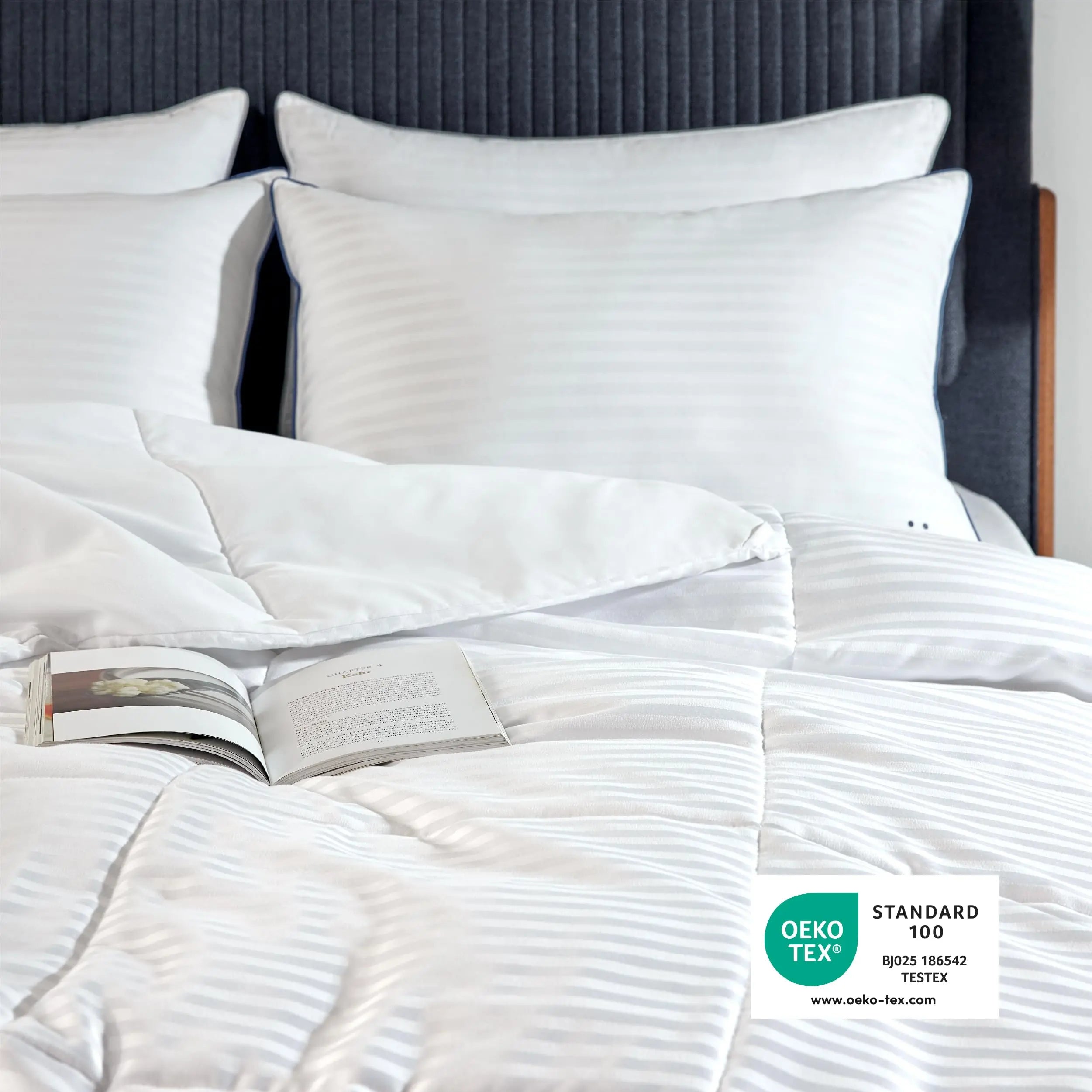 Breathable Summer Duvet Insert With A Quilted Stitch Pattern And 8 Tabs For Sleep