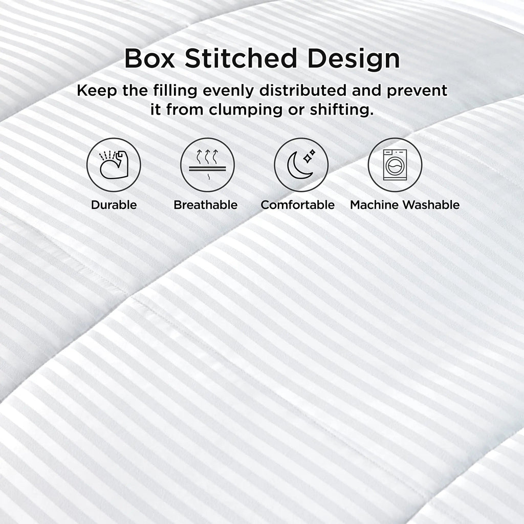 Breathable Summer Duvet Insert With A Quilted Stitch Pattern And 8 Tabs For Sleep