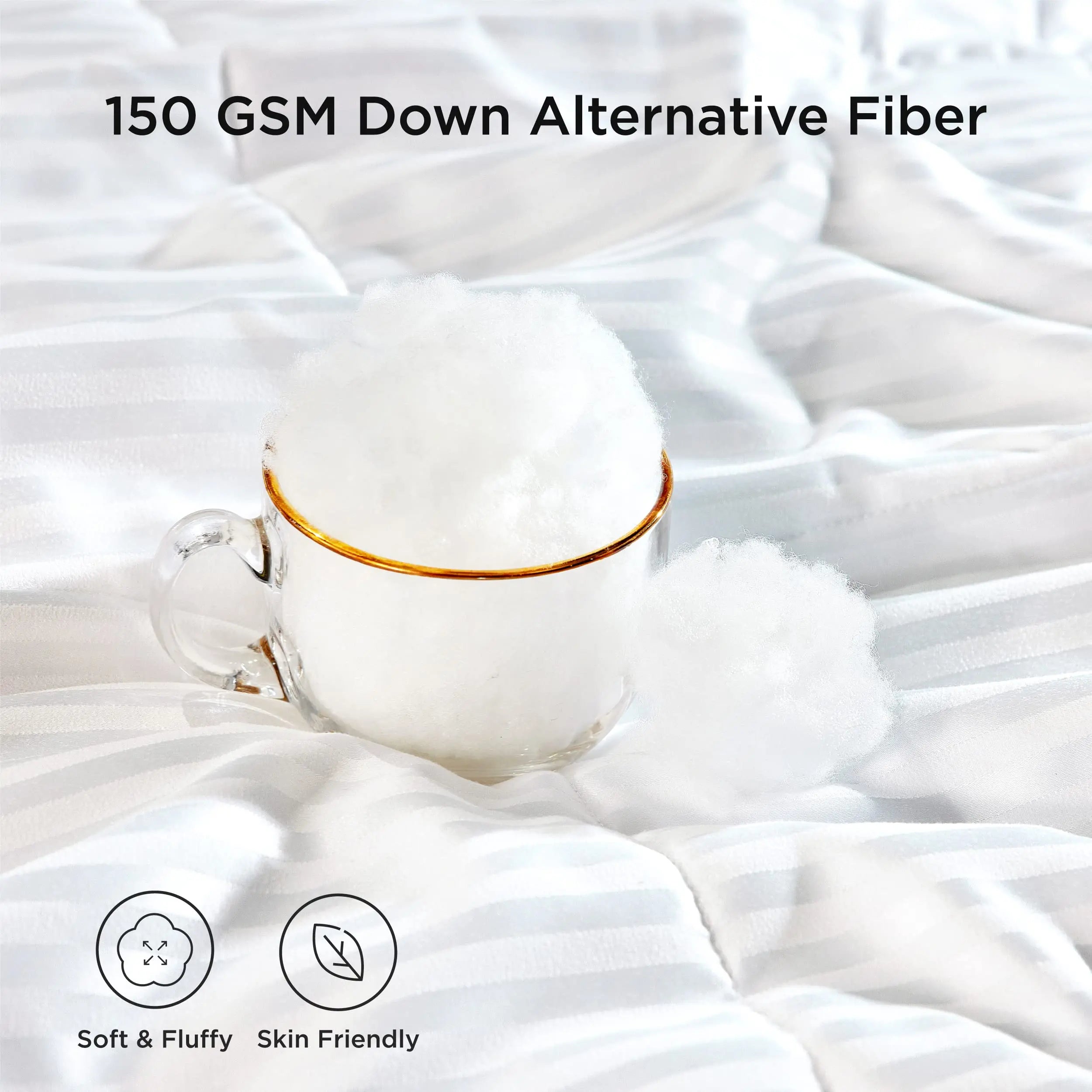 Breathable Summer Duvet Insert With A Quilted Stitch Pattern And 8 Tabs For Sleep
