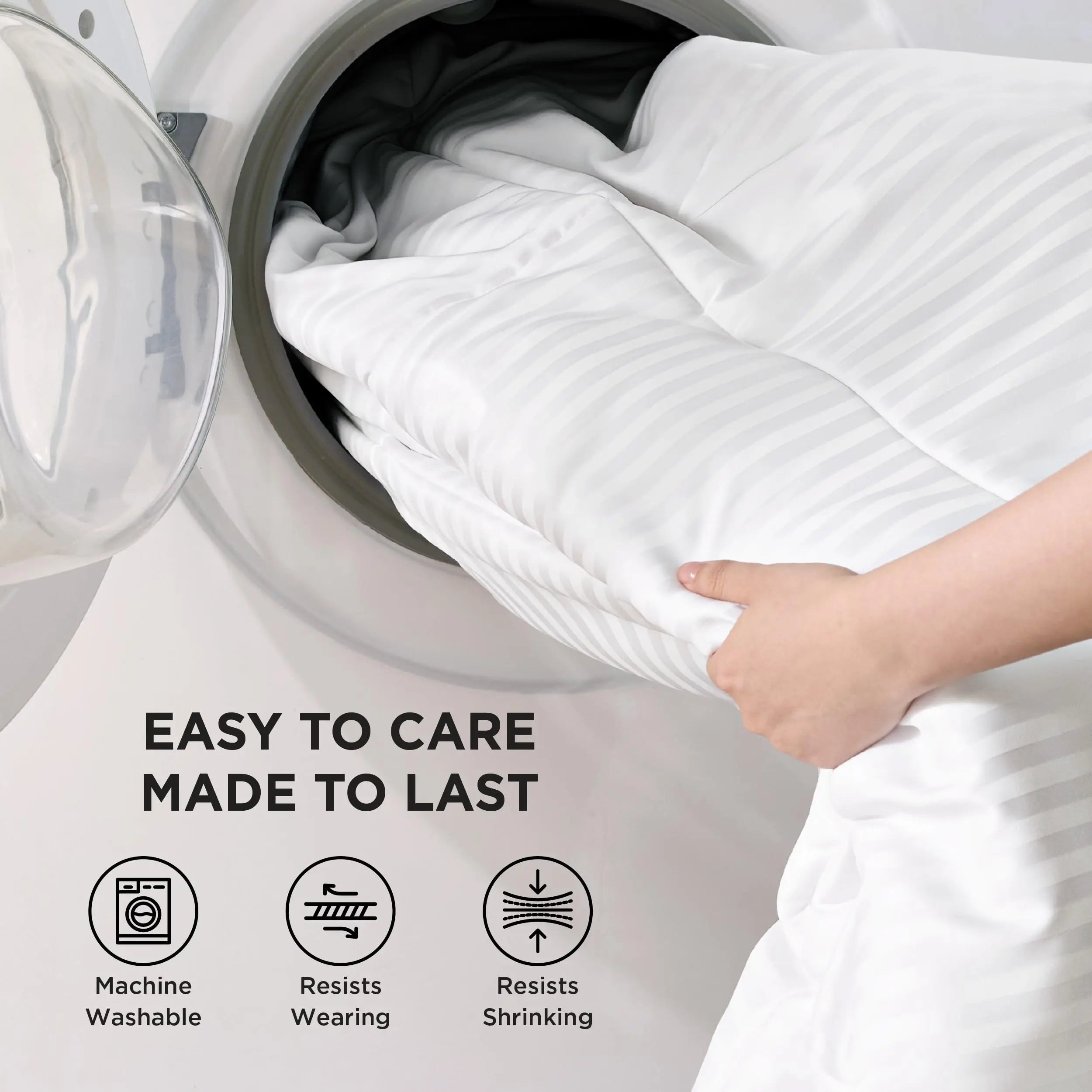 Breathable Summer Duvet Insert With A Quilted Stitch Pattern And 8 Tabs For Sleep