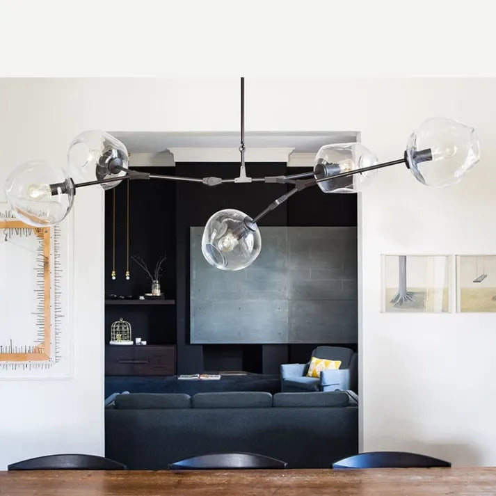 BubbleLight – závěsná lampa Sputnik s skleněnými bublinami
