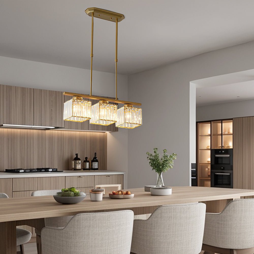 Modern Linear Pendant Light With Glass Rod Shades For Living Spaces