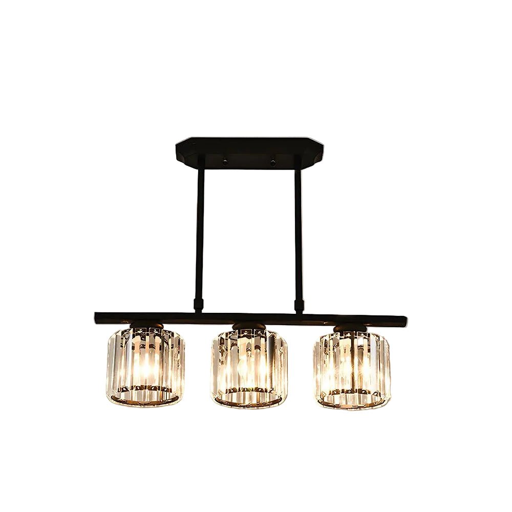 Modern Linear Pendant Light With Glass Rod Shades For Living Spaces