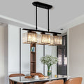 Modern Linear Pendant Light With Glass Rod Shades For Living Spaces