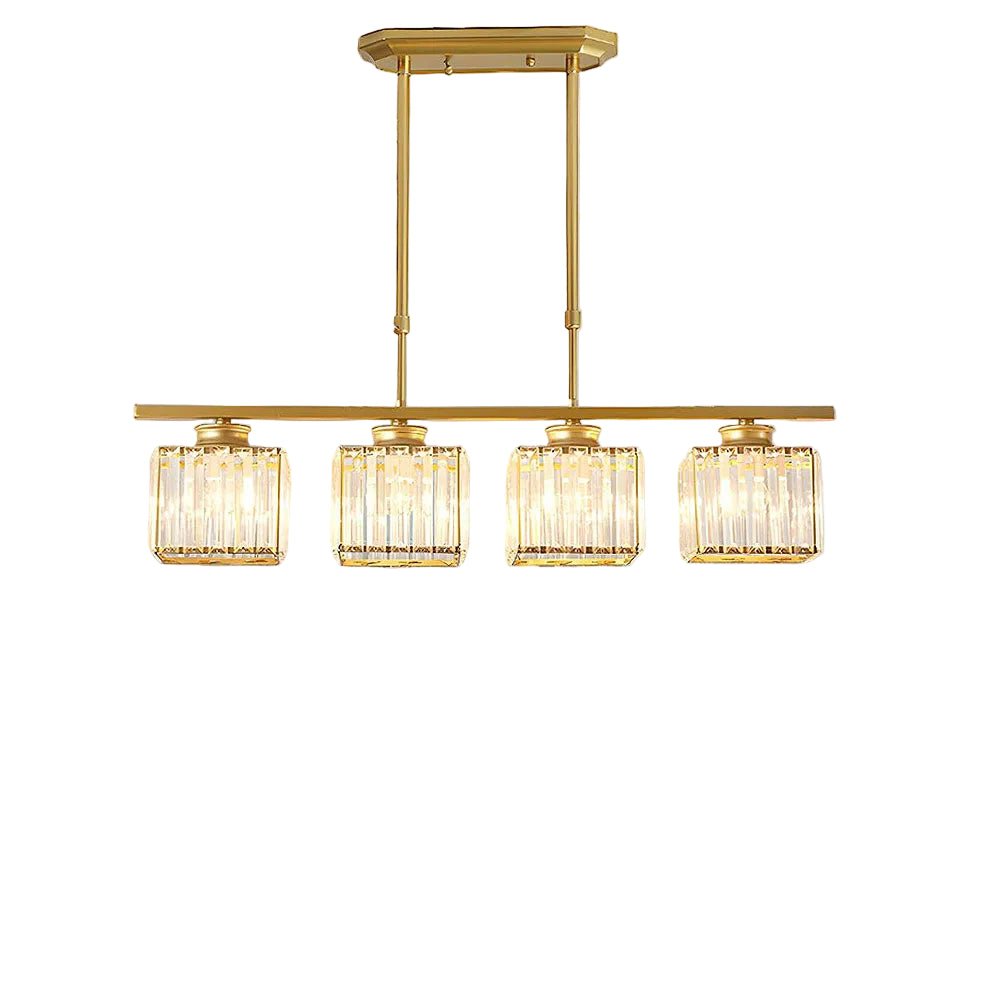 Modern Linear Pendant Light With Glass Rod Shades For Living Spaces