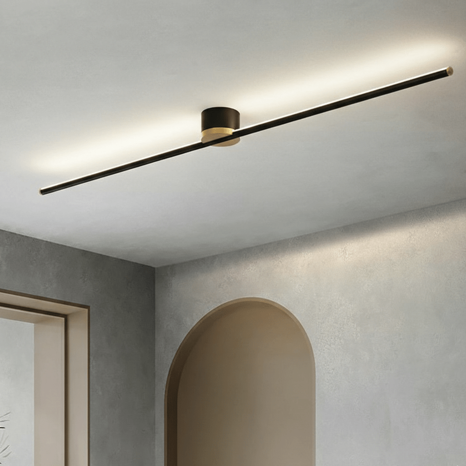 Sleek Linear Ceiling Light With Metal Frame, 24 Inch