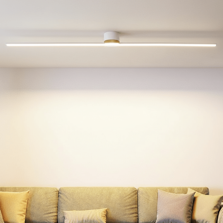 Sleek Linear Ceiling Light With Metal Frame, 24 Inch