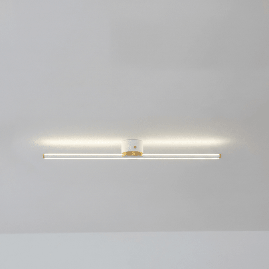 Sleek Linear Ceiling Light With Metal Frame, 24 Inch