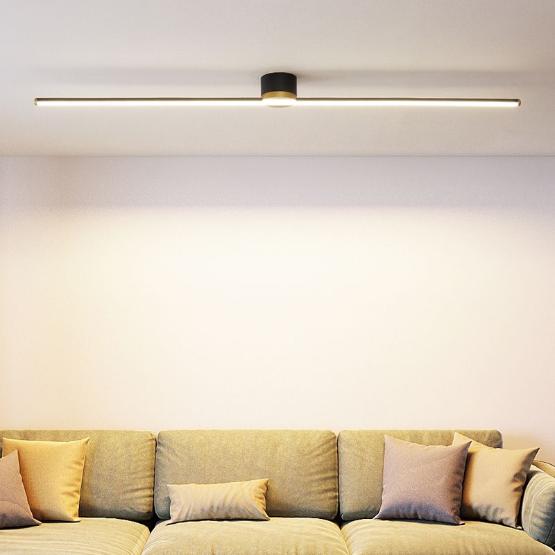 Sleek Linear Ceiling Light With Metal Frame, 24 Inch