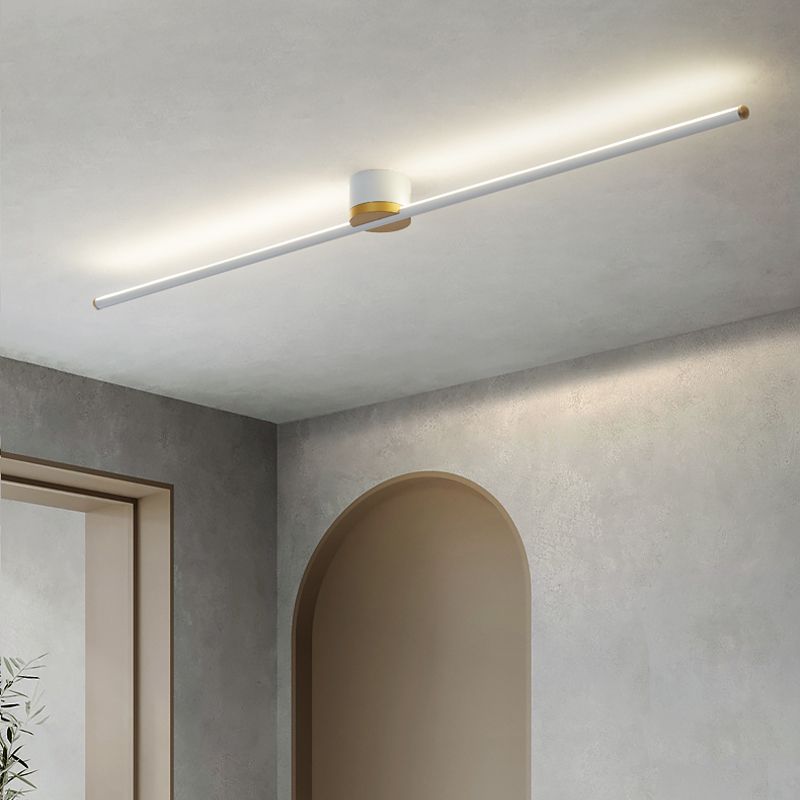 Sleek Linear Ceiling Light With Metal Frame, 24 Inch