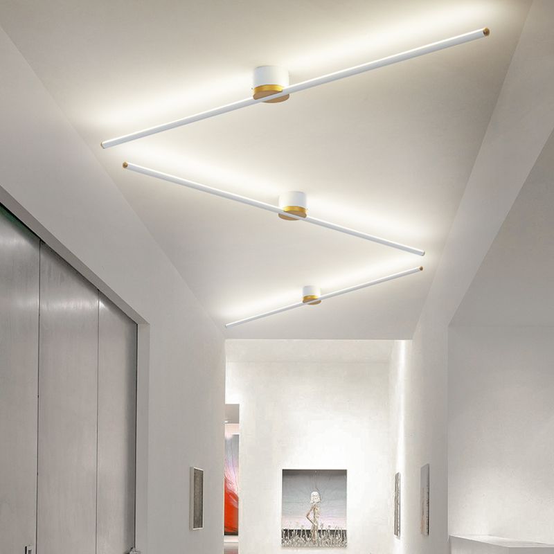 Sleek Linear Ceiling Light With Metal Frame, 24 Inch