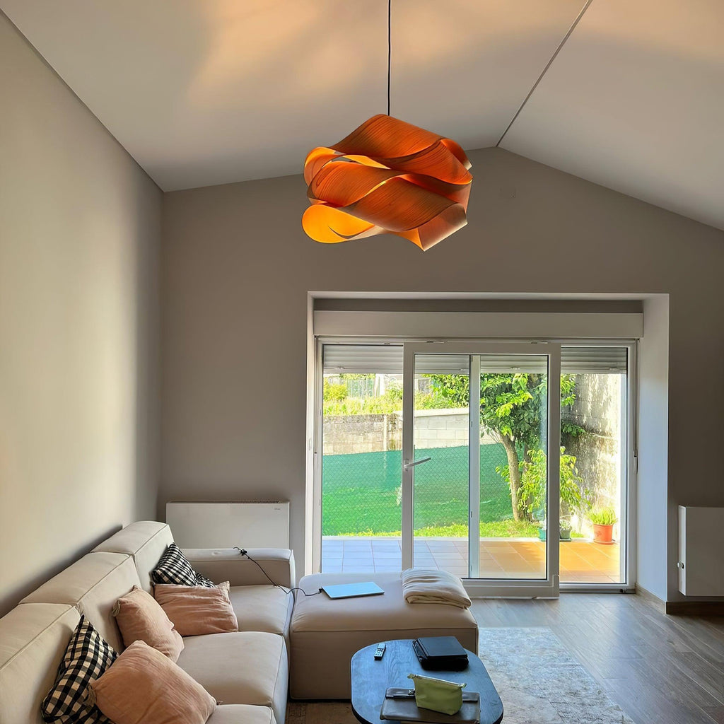 Elara Wood Grain Pendant Lamp for Dining Room Ambient Lighting