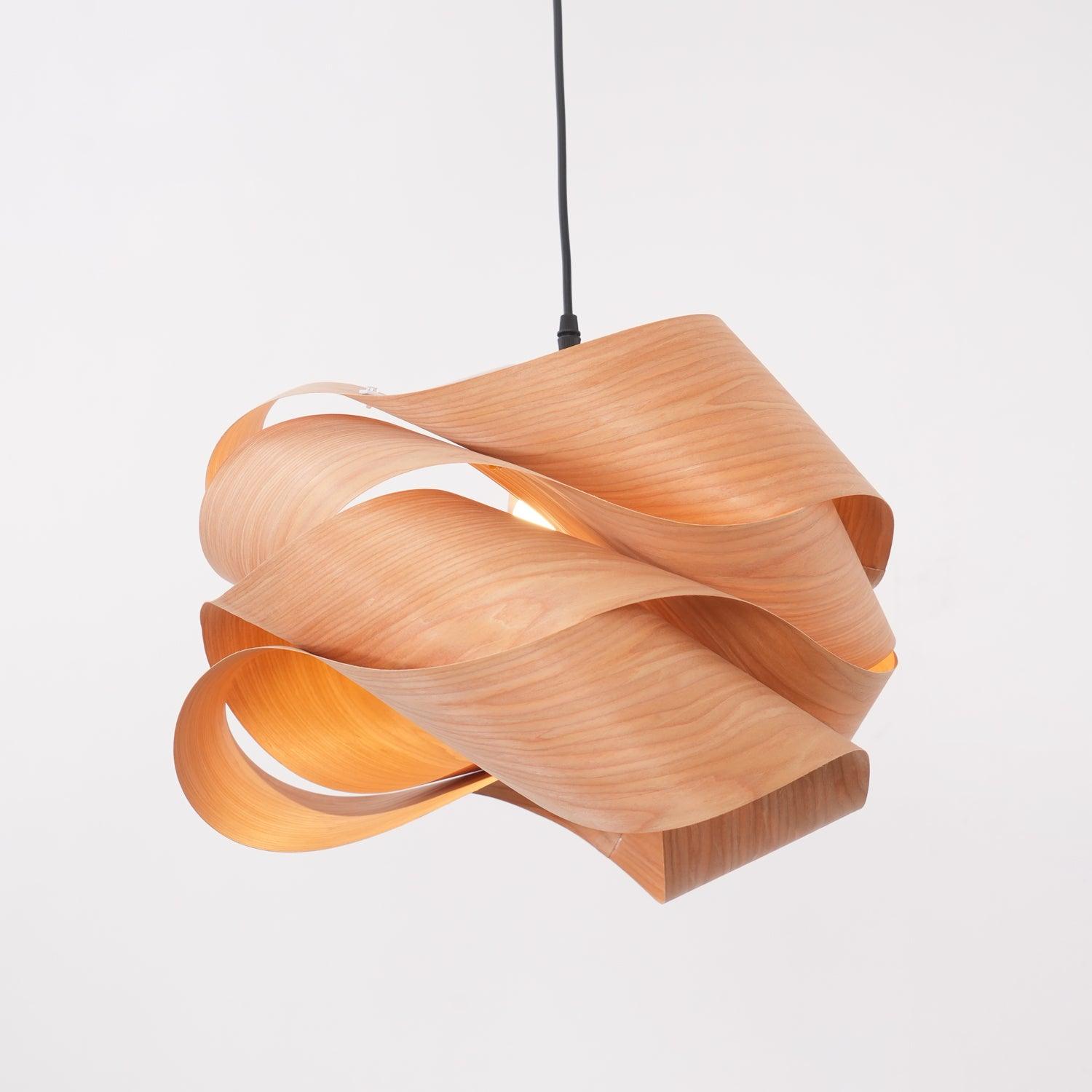 Elara Wood Grain Pendant Lamp for Dining Room Ambient Lighting