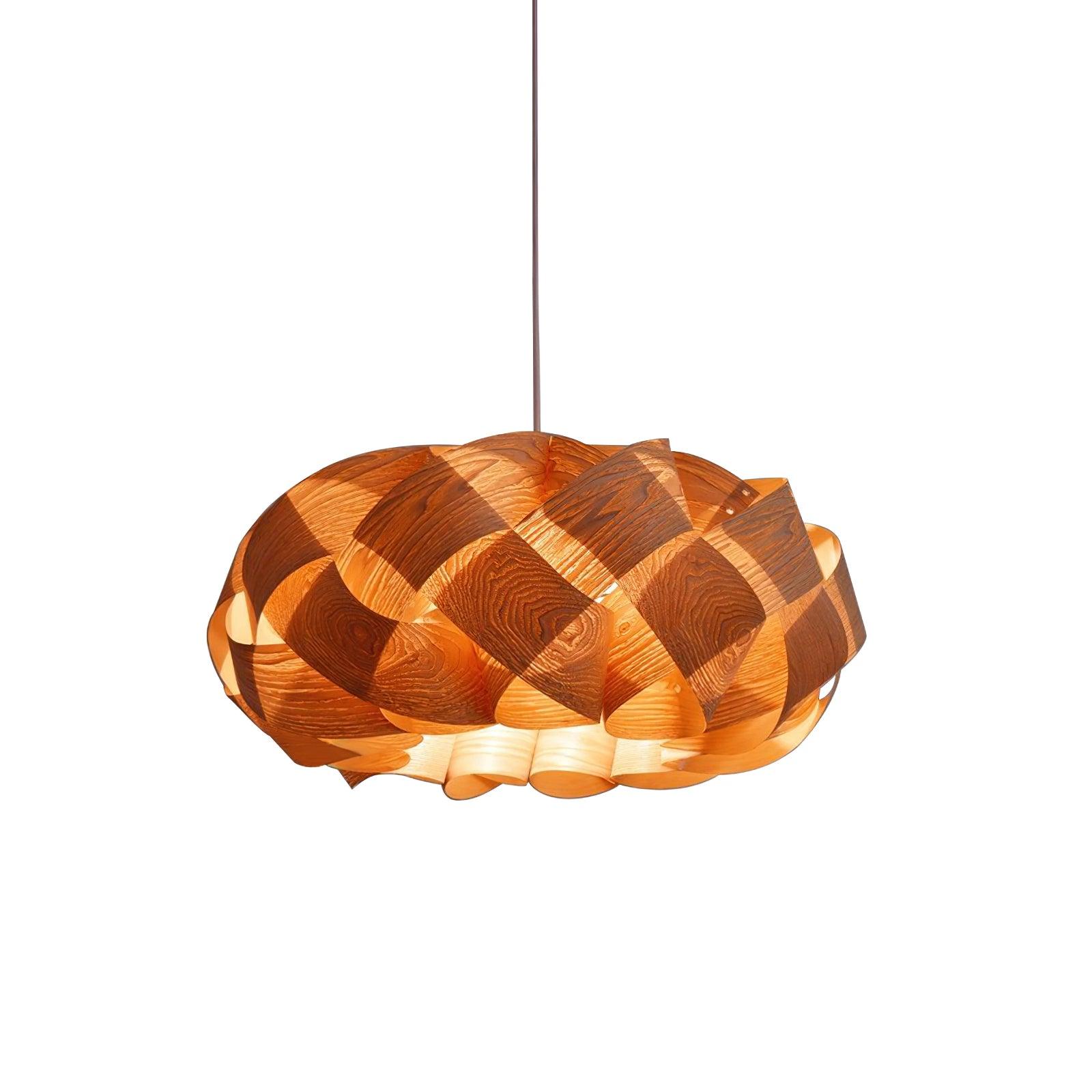 Elara Wood Grain Pendant Lamp for Dining Room Ambient Lighting