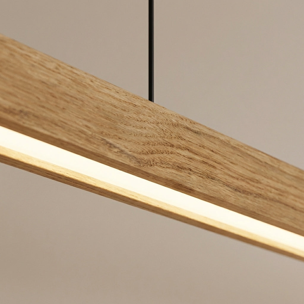 Havenline Linear Pendant Lamp In Solid Wood For Kitchens