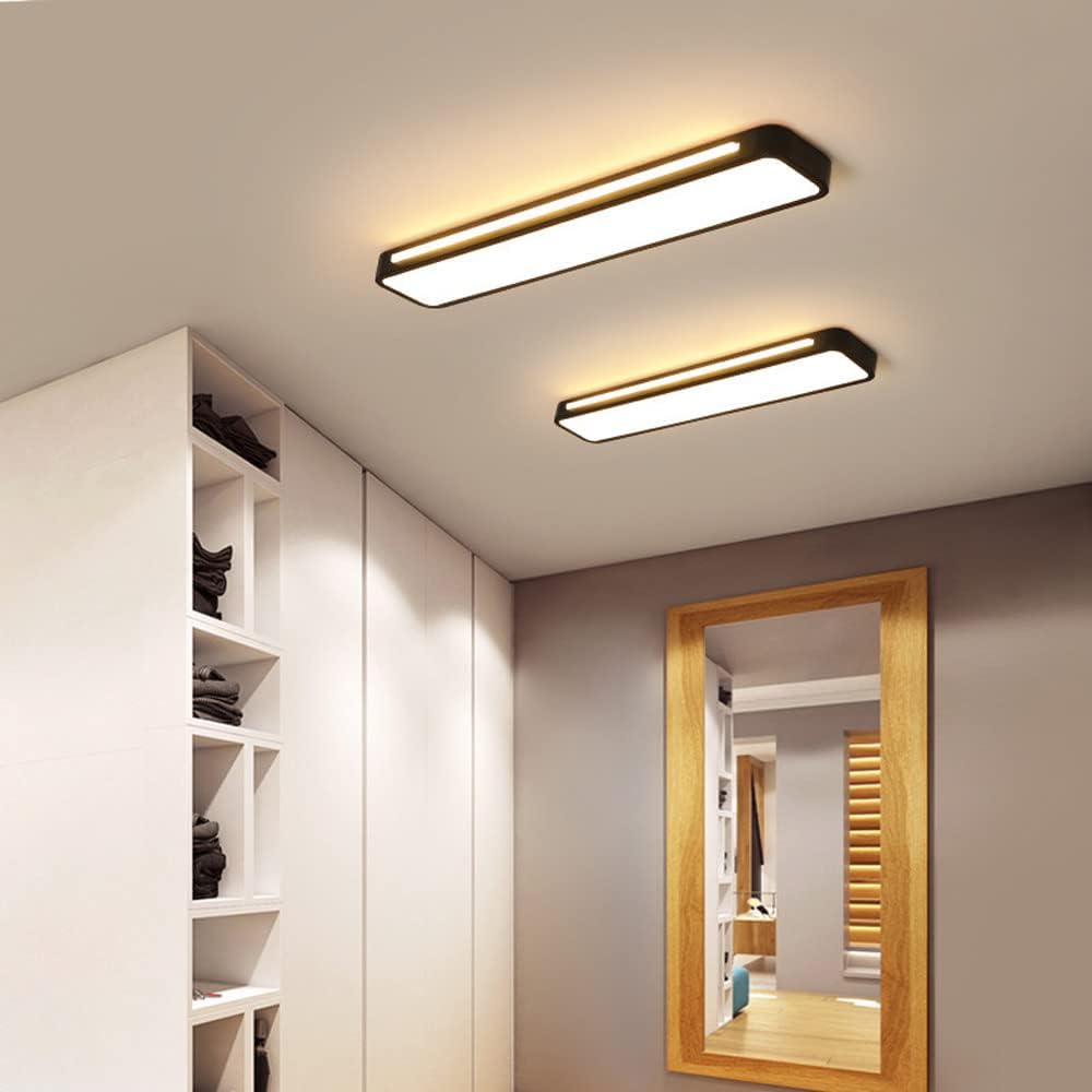Hosszú LED mennyezeti lámpa | Minimalista fekete vagy fehér kivitel