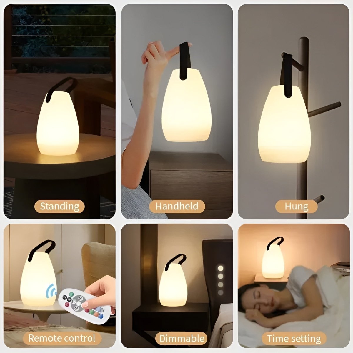 RADIANTA bordlampe trådløs LED med 16 farver stemningsbelysning