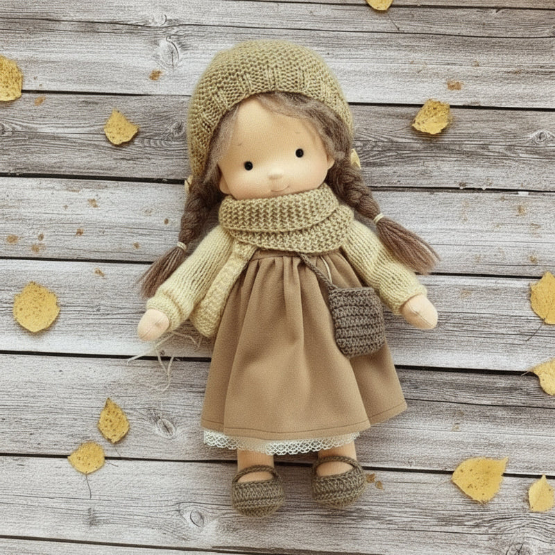 Lyra handgefertigte Waldorf-Puppe aus Baumwolle für kreatives Spielen und fantasievolle Kinder Geschenk