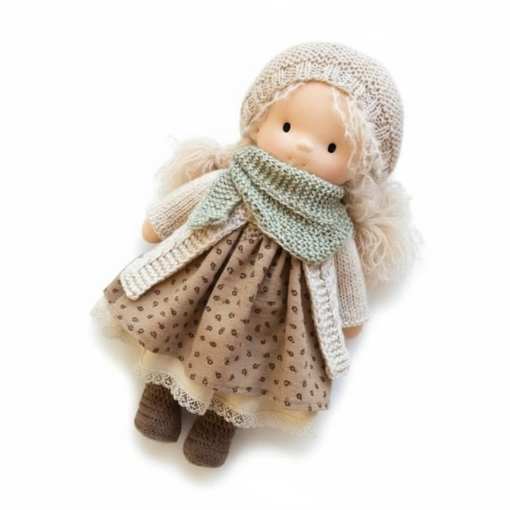 Lyra handgefertigte Waldorf-Puppe aus Baumwolle für kreatives Spielen und fantasievolle Kinder Geschenk