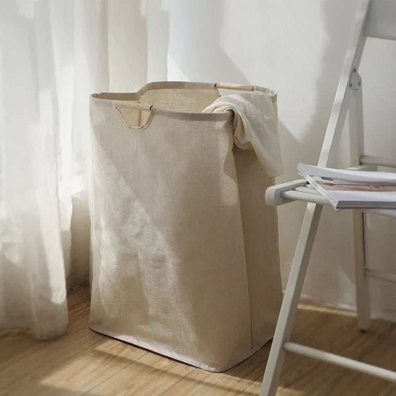 Cesto per il bucato AeroNest per l'organizzazione domestica Contenitore elegante in cotone e lino
