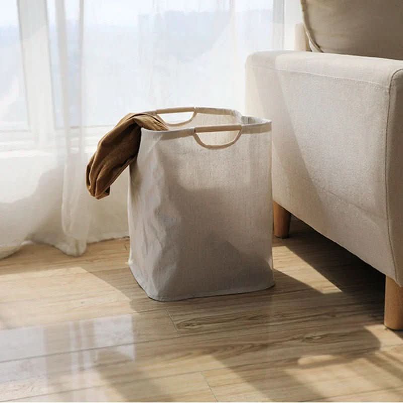 Cesto per il bucato AeroNest per l'organizzazione domestica Contenitore elegante in cotone e lino