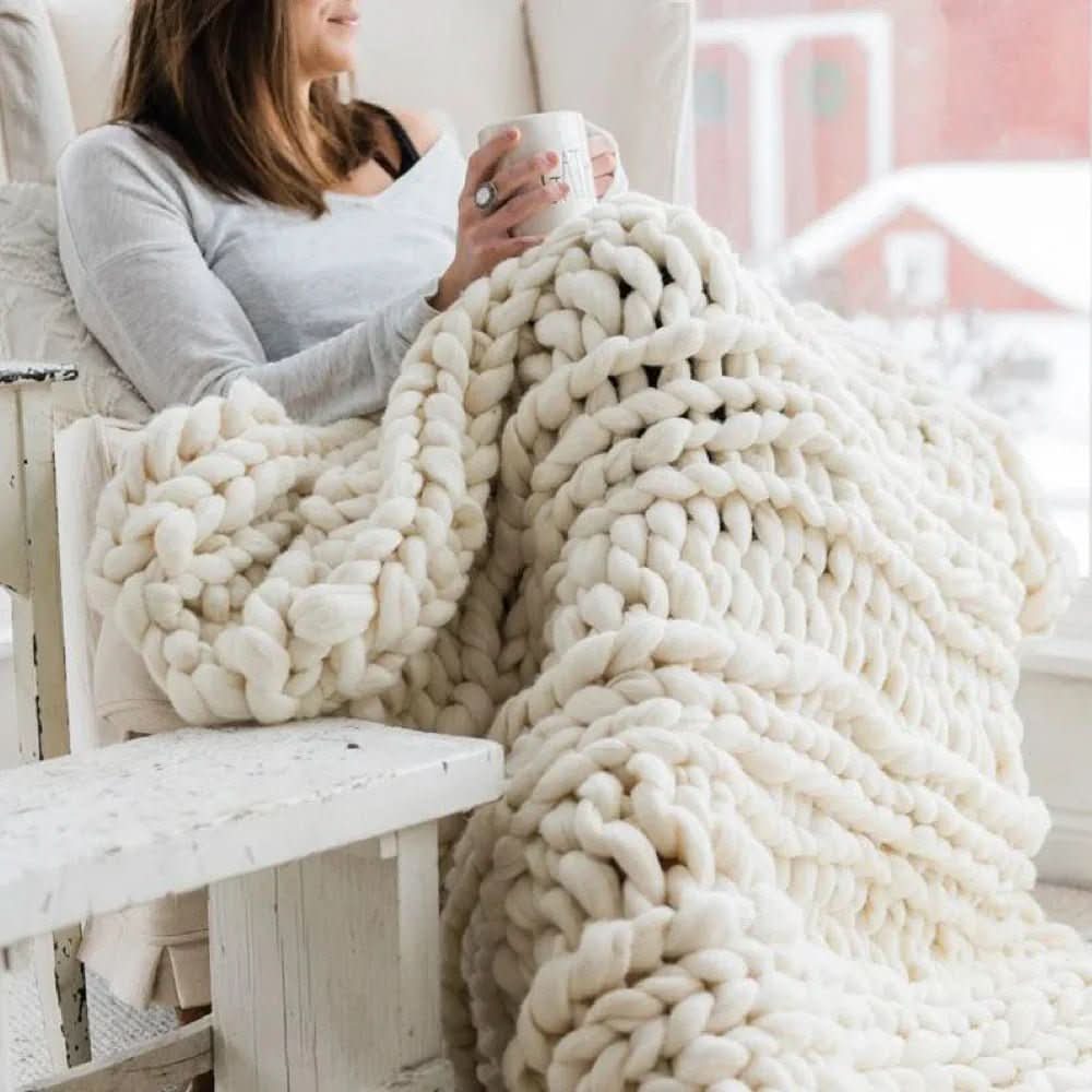 CozyWeave DIY Grobstrick XL Wollgarn für Decken und Kissen für Bastler Ultraweich