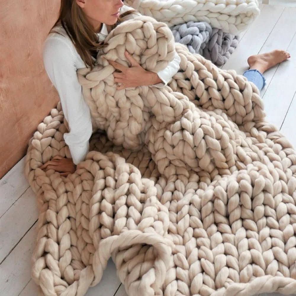CozyWeave DIY Grobstrick XL Wollgarn für Decken und Kissen für Bastler Ultraweich
