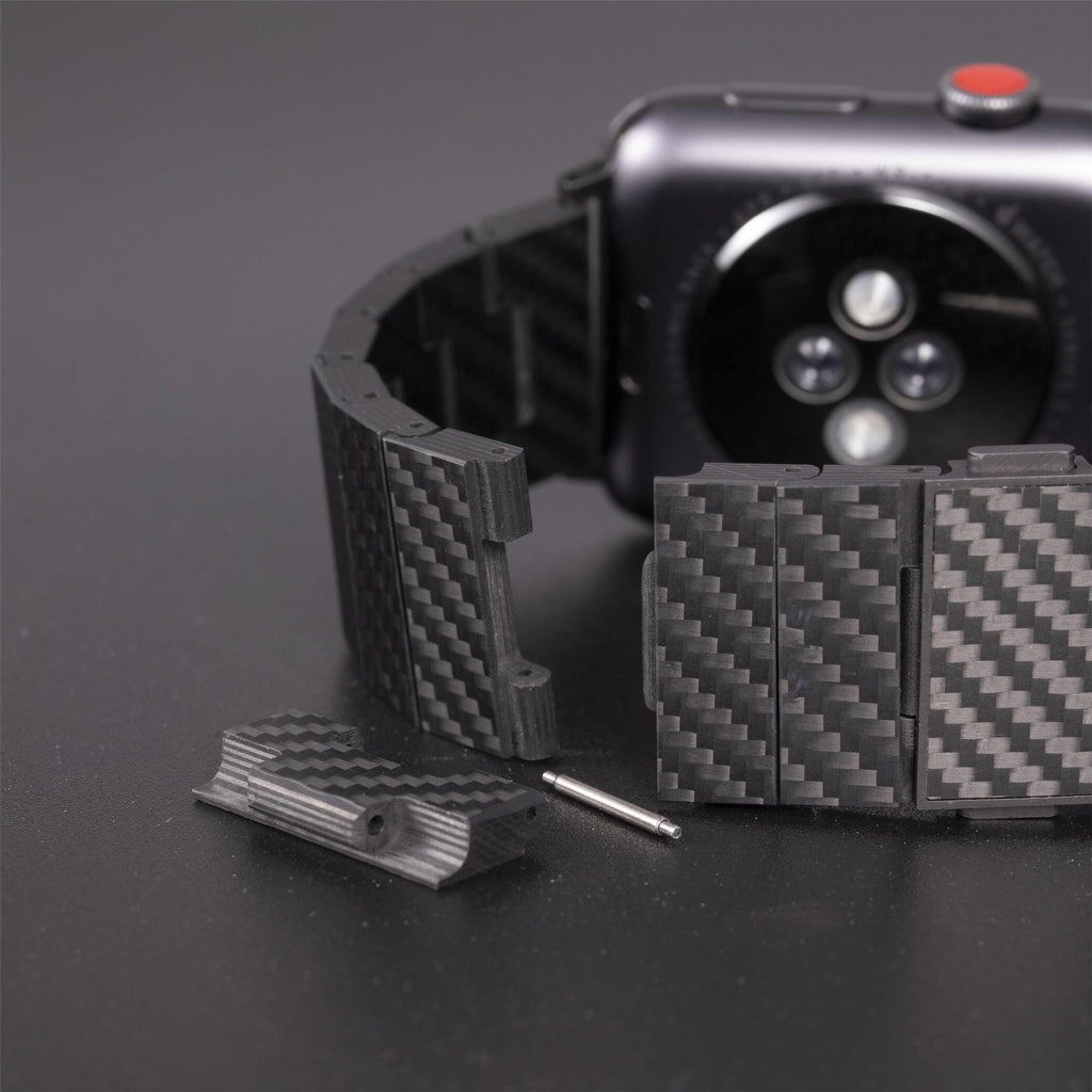 Erkekler için Apple Watch Karbon Fiber Kayış - Sportif ve Zarif Stil