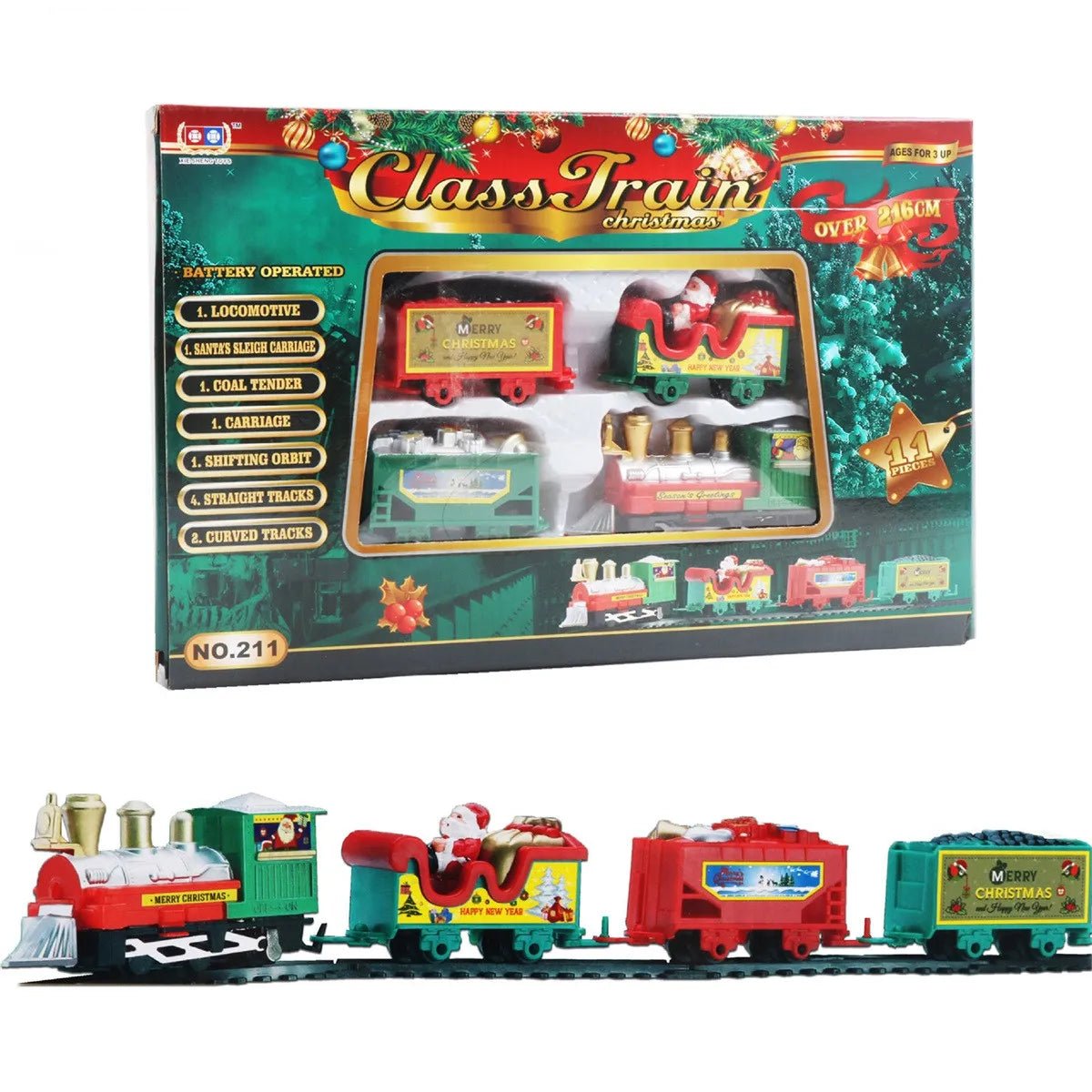 JollyRail Electric Christmas Tree Train For Families Lifelike Quick Assembly