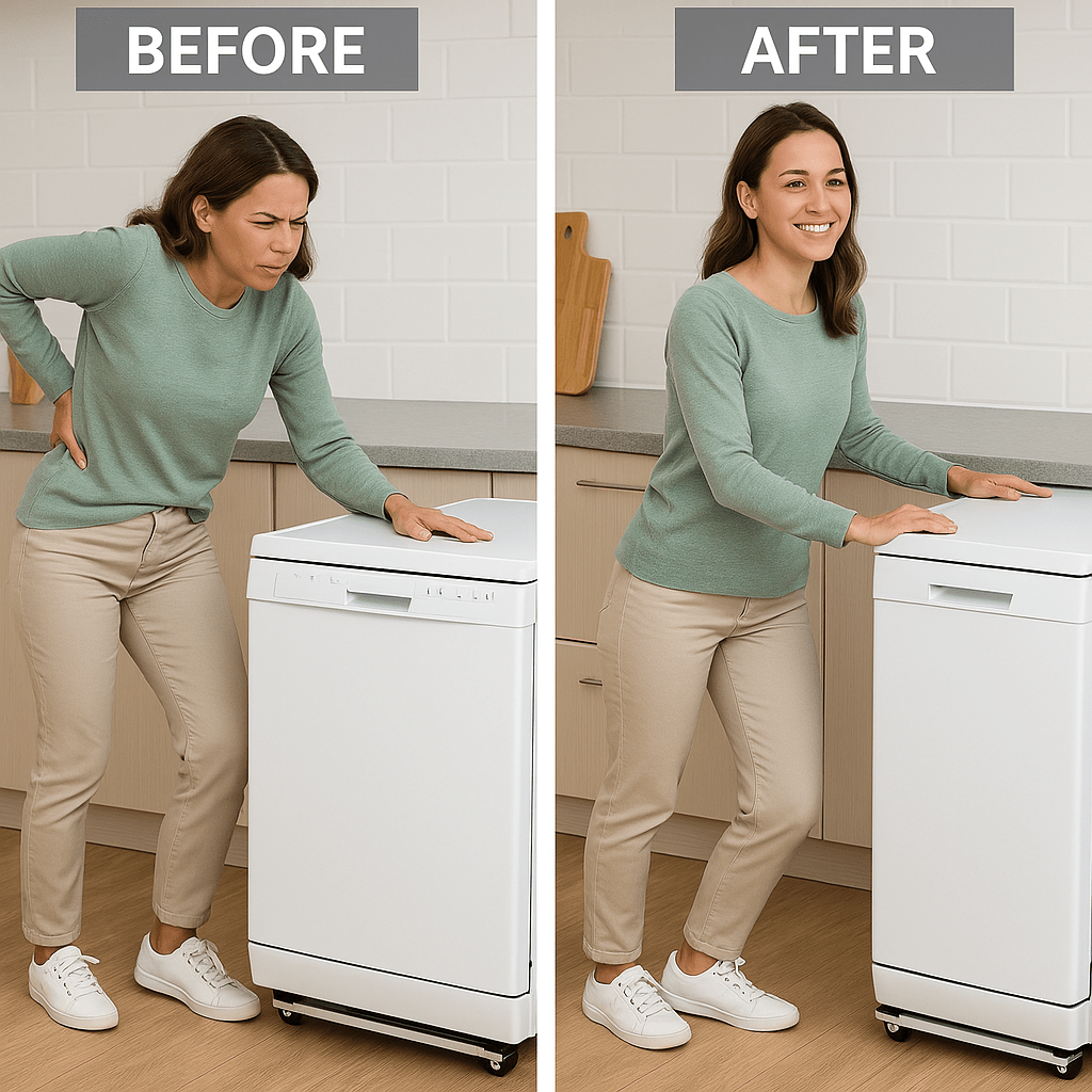 MoveEase Adjustable Mobile Base For Heavy Appliances Homeowners