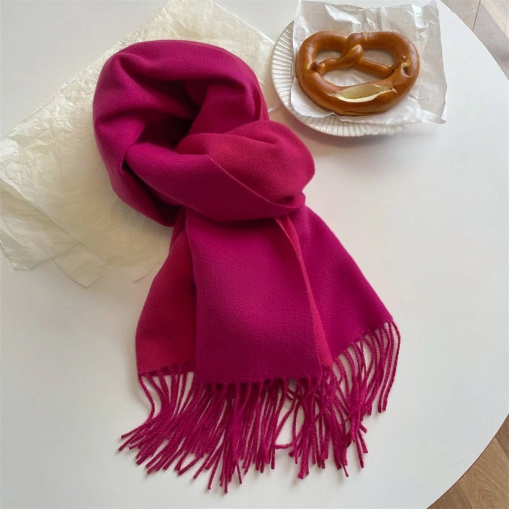Aurora Pashmina-skjerf med elegant totonet design og flytende dusker for kvinner