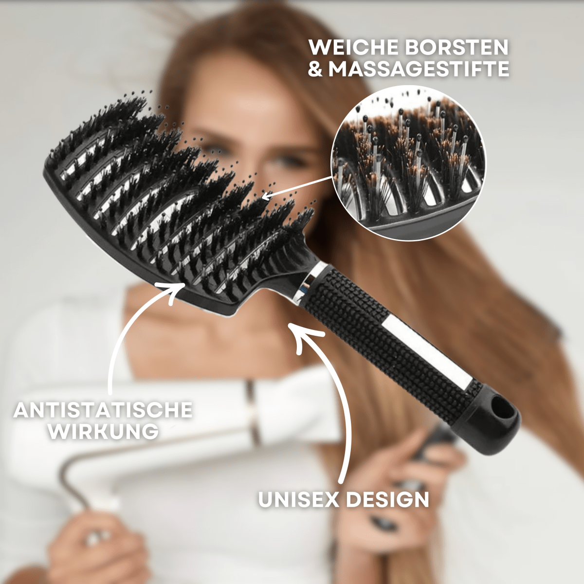 Enchanted Glide Detangler Hairbrush For Painless Detangling And Shiny Hair