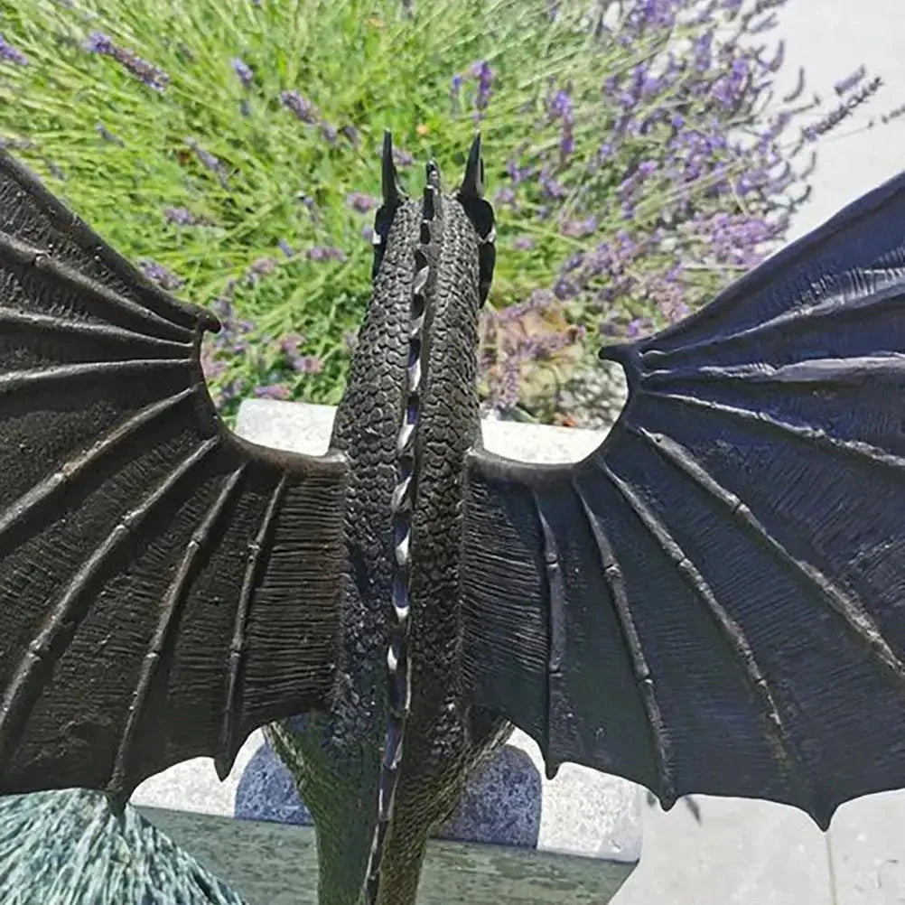 DRACOVIA Dragon Statue With Weatherproof Bronze Finish For Outdoor Decor