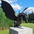 DRACOVIA Dragon Statue With Weatherproof Bronze Finish For Outdoor Decor