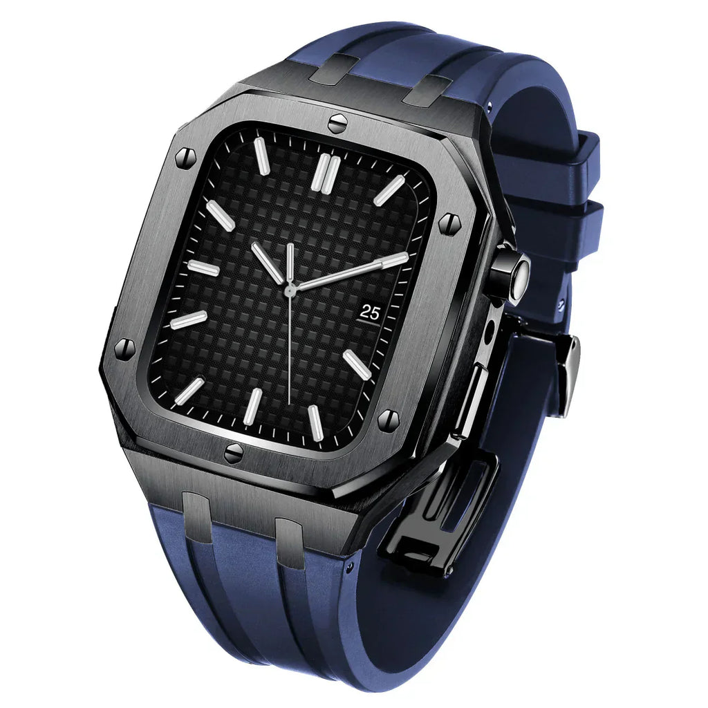 AP9009 silikonearmbånd 316L rustfrit stålhus retrofit-sæt til Apple Watch