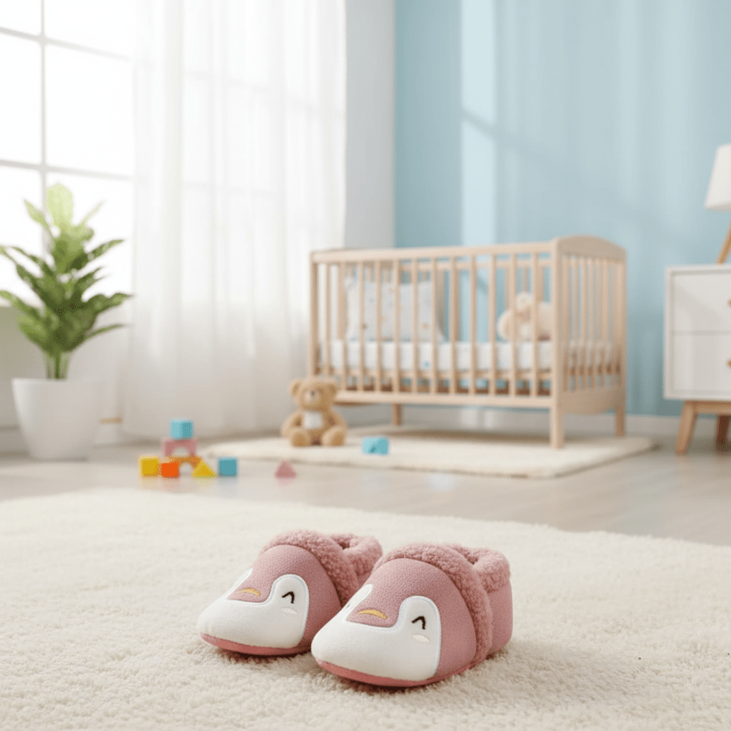 CozyTreadsの滑り止めベビー用スリッパ オールシーズン快適でしっかりグリップ