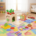 DiscoveryCube Montessori játékdoboz babáknak 6 hónapos kortól, 8 tevékenységgel