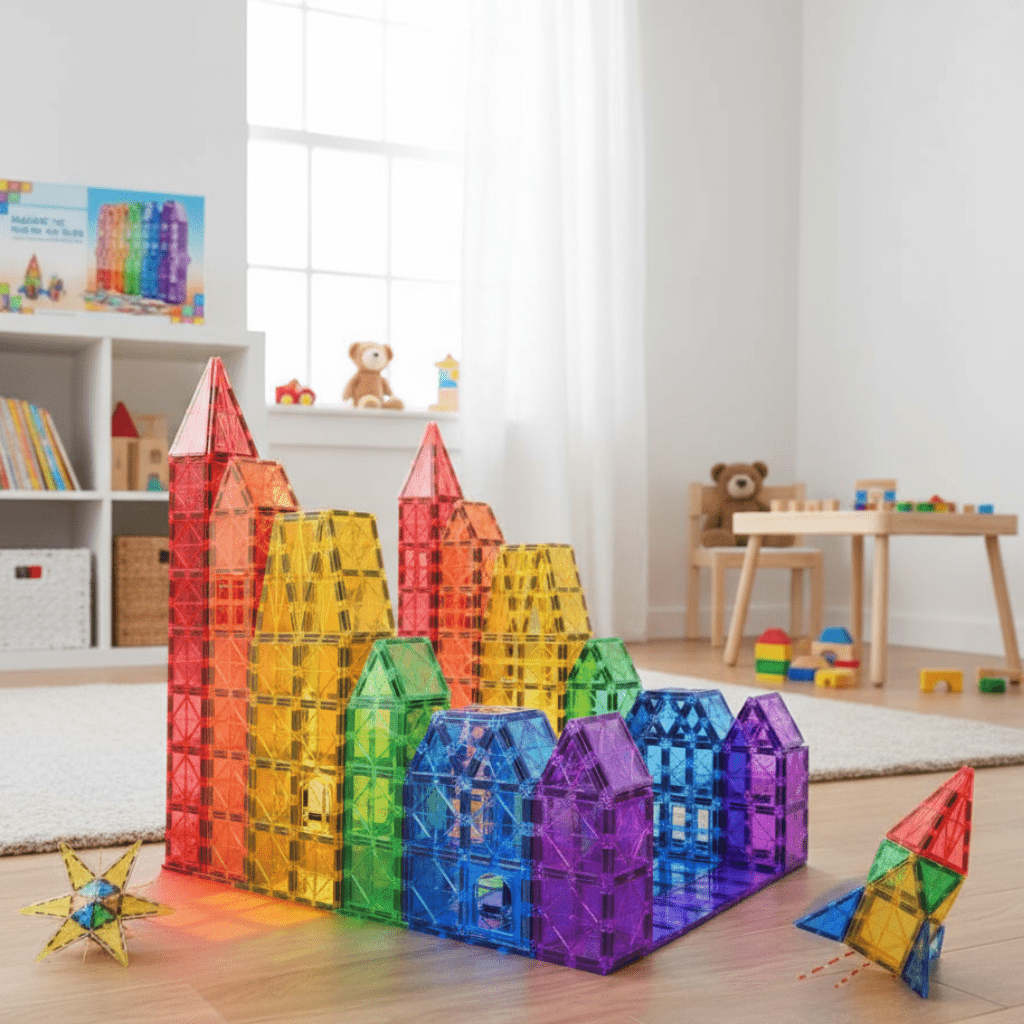 LumaTiles Montessori mágneses építőjáték kreatív gyerekeknek