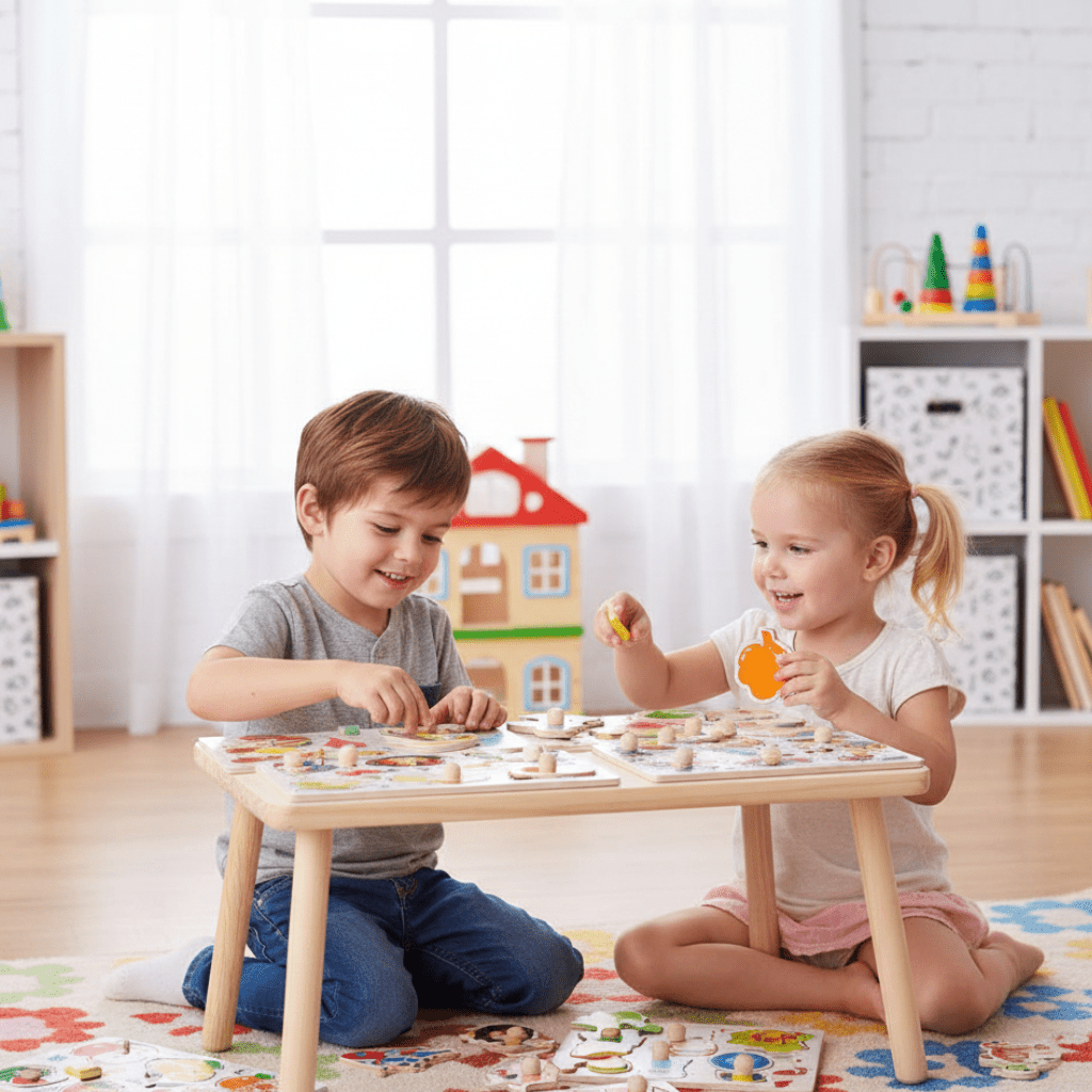 Dřevěná Montessori hračka OakNook pro uchopení, rozvíjí jemnou motoriku dětí