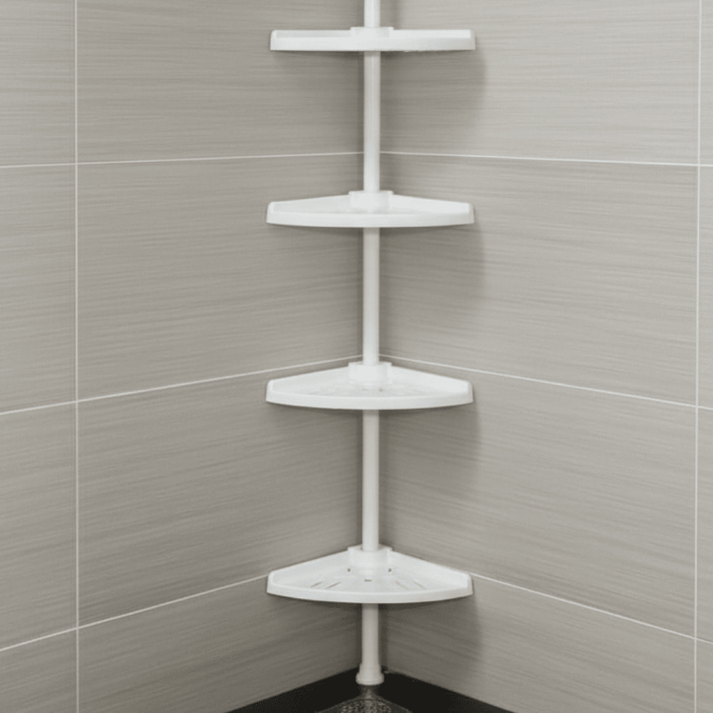 NovaShelf Adjustable Shower Tower With Waterproof Rustproof Shelf For Modern Bathrooms