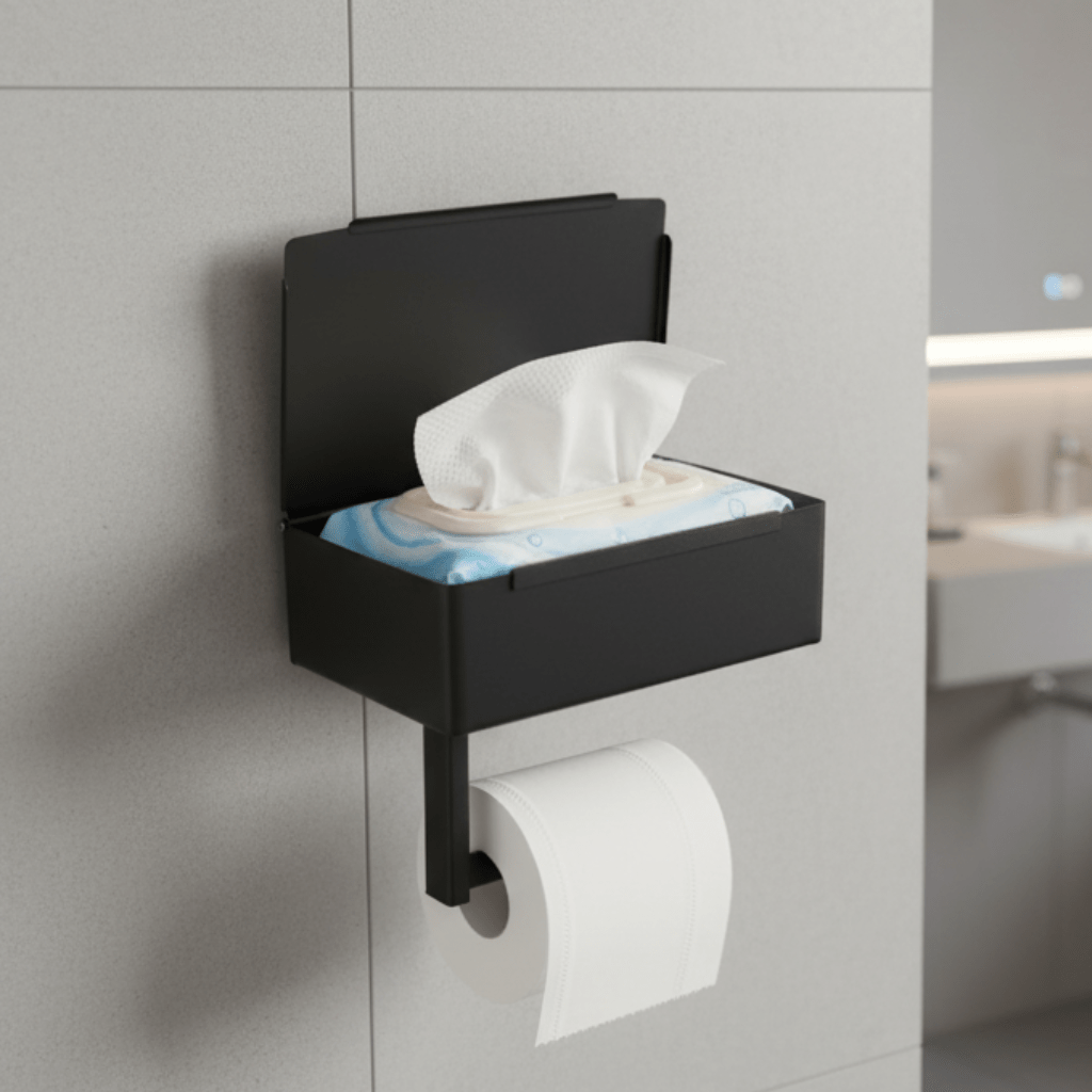 AstraNova Toalettpapirholder med elegant multifunksjonell oppbevaring for baderom