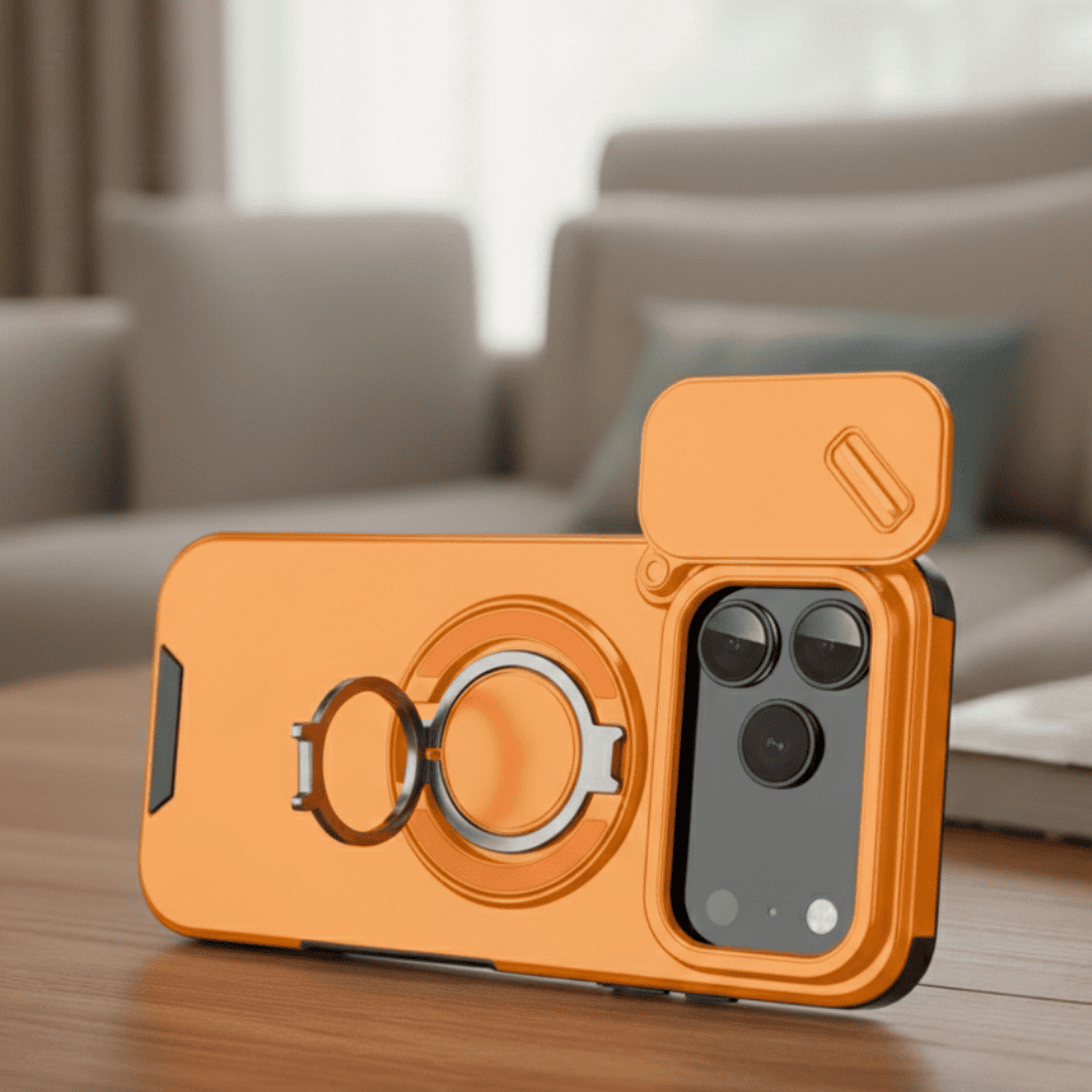 NovaGuard mindennapi védelem ütésálló tok iPhone 17-hez mágneses gyűrűtartóval