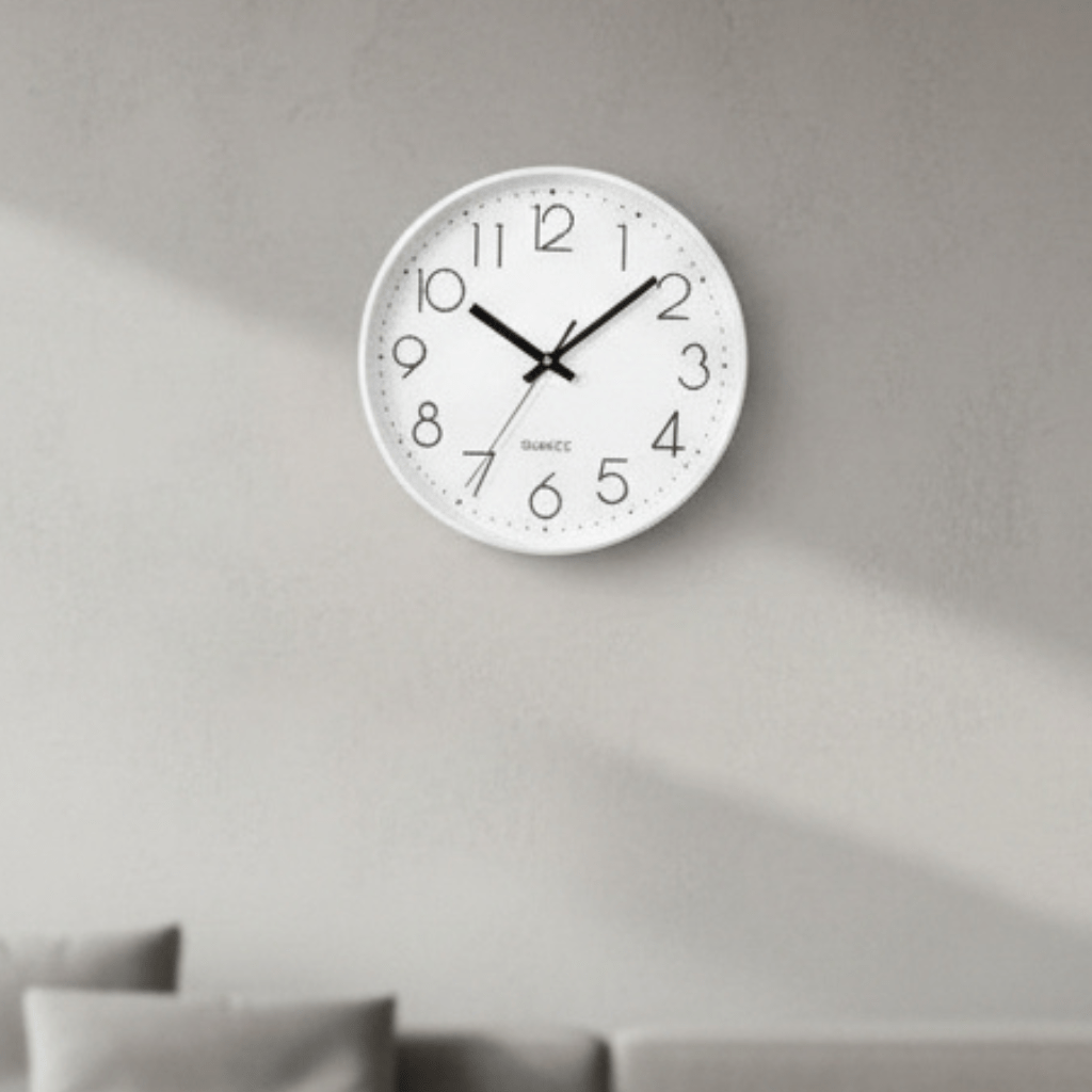 CalmTime Stillegående Veggur, 12-Tommers Ikke-Tikkende Design for Moderne Hjem