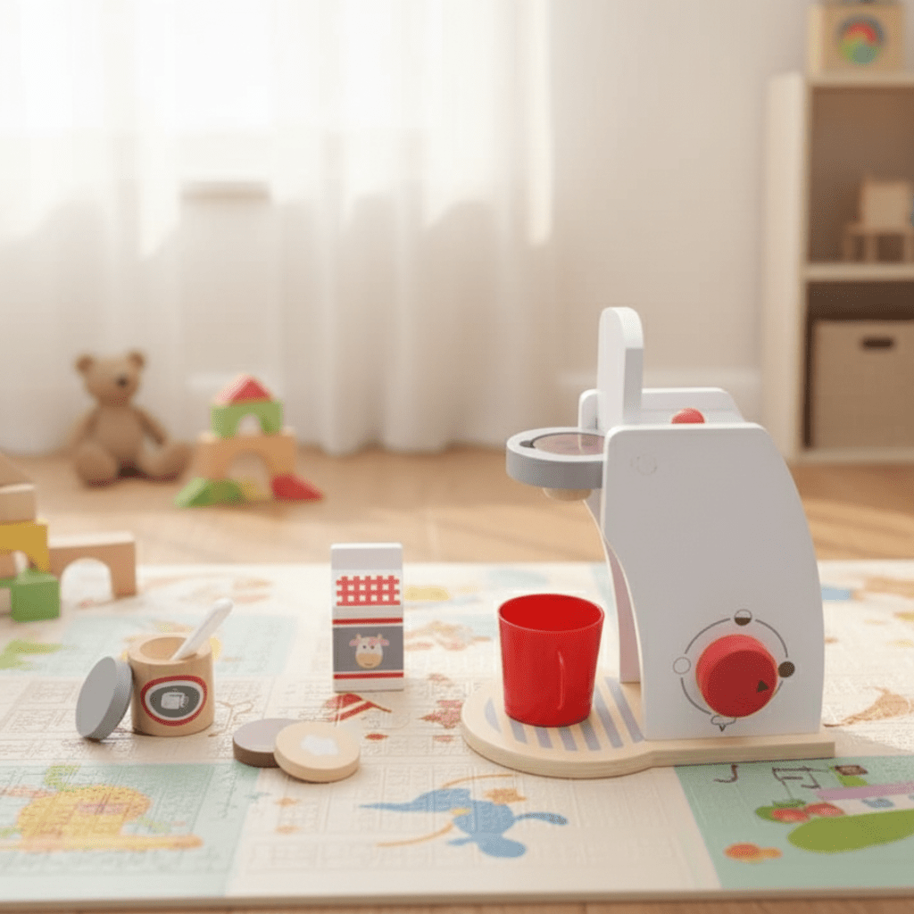 Cucina Giocattolo in Legno WhittleCraft con Frullatore, Tostapane e Macchina del Caffè per Bambini