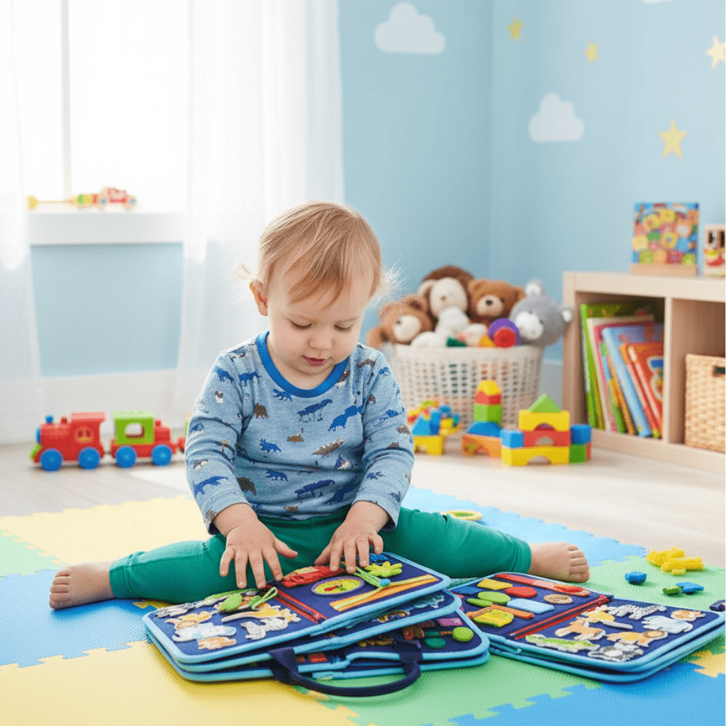 BrightNest Montessori Activity Board For Babies 6 Months Develops Fine Motor Skills