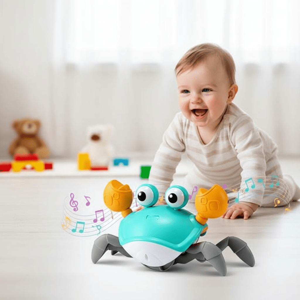 CrawlJoy Crab Crawling Toy With Music And Colorful Lights For Babies From 1 Year