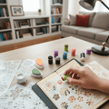 Kit di Pittura a Dita VividSplash per Bambini, 20 Colori Vivaci, Timbri e Righelli
