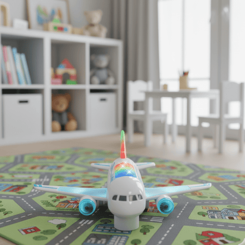 AeroPulse LED Elektrisches Spielzeugflugzeug mit 360-Grad-Drehung und Musik für Kinder