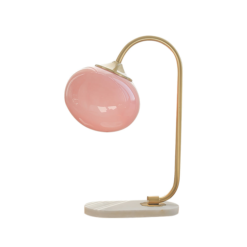 LumiPuff | Pillecukor ihlette puha rózsaszín üveg asztali lámpa